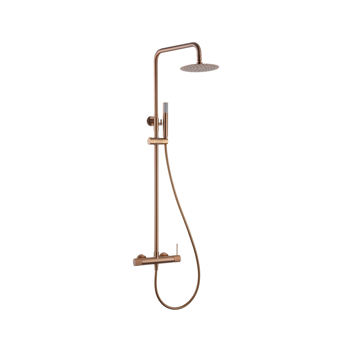 Conjunto de Ducha Monomando Line IMEX Oro Rosa Cepillado