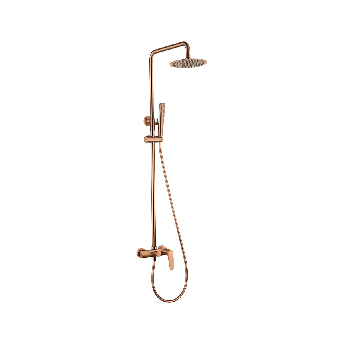 Conjunto de Ducha Monomando Delos IMEX Oro Rosa Cepillado