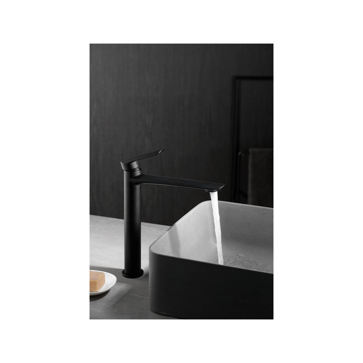 Monomando de Lavabo Alto Ural IMEX Negro Mate