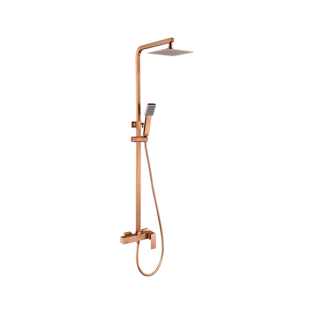 Conjunto de Ducha Monomando Pisa IMEX Oro Rosa Cepillado