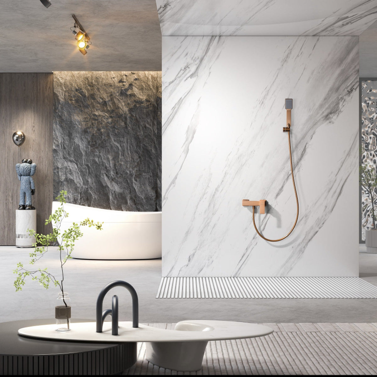 Conjunto de Ducha Monomando Pisa IMEX instalado en un baño