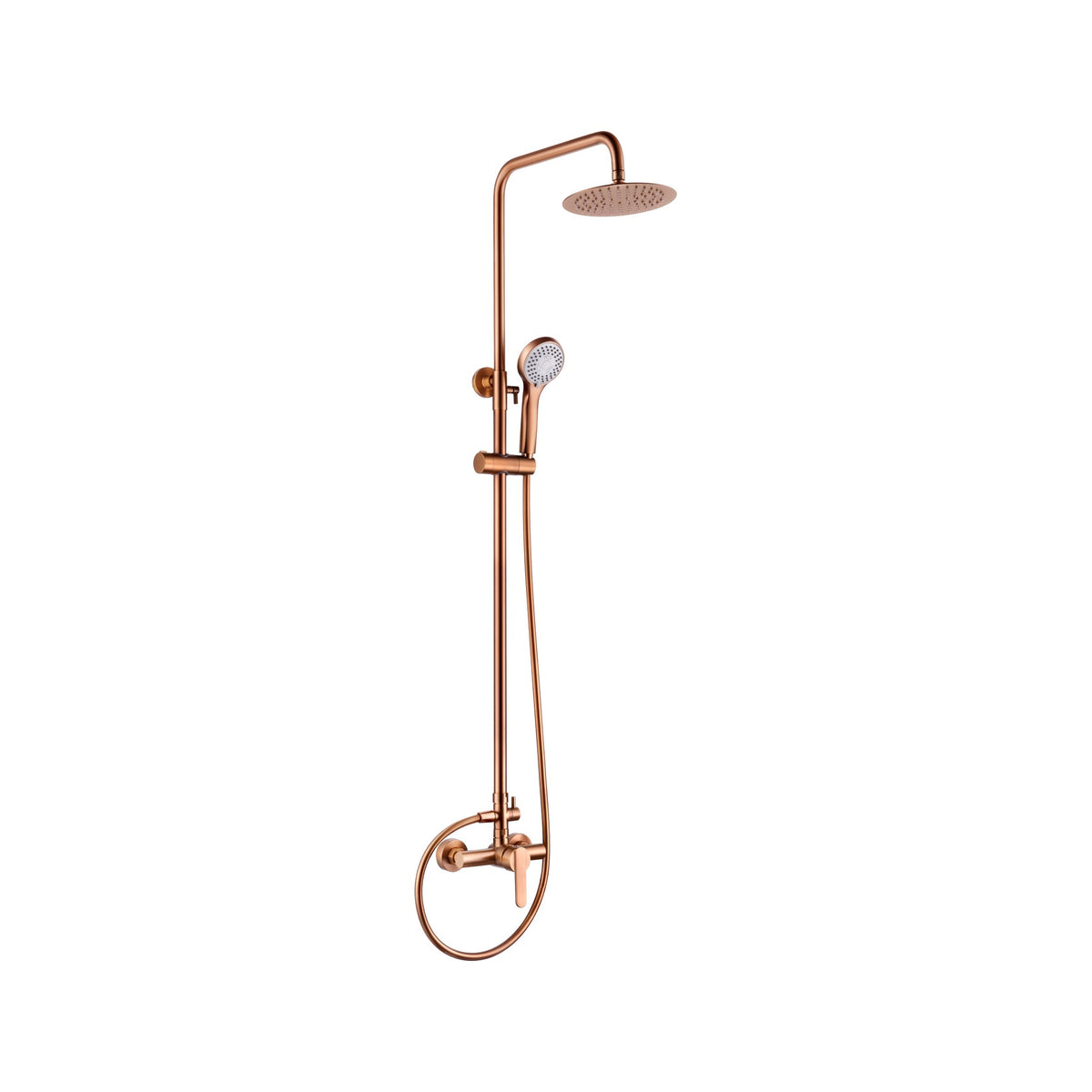 Conjunto de Ducha Monomando Roma IMEX Oro Rosa Cepillado