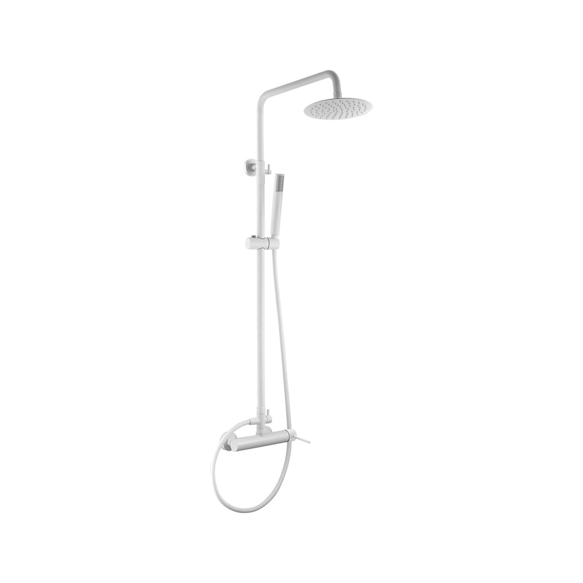 Conjunto de Ducha Monomando Milos Stick IMEX Blanco Mate