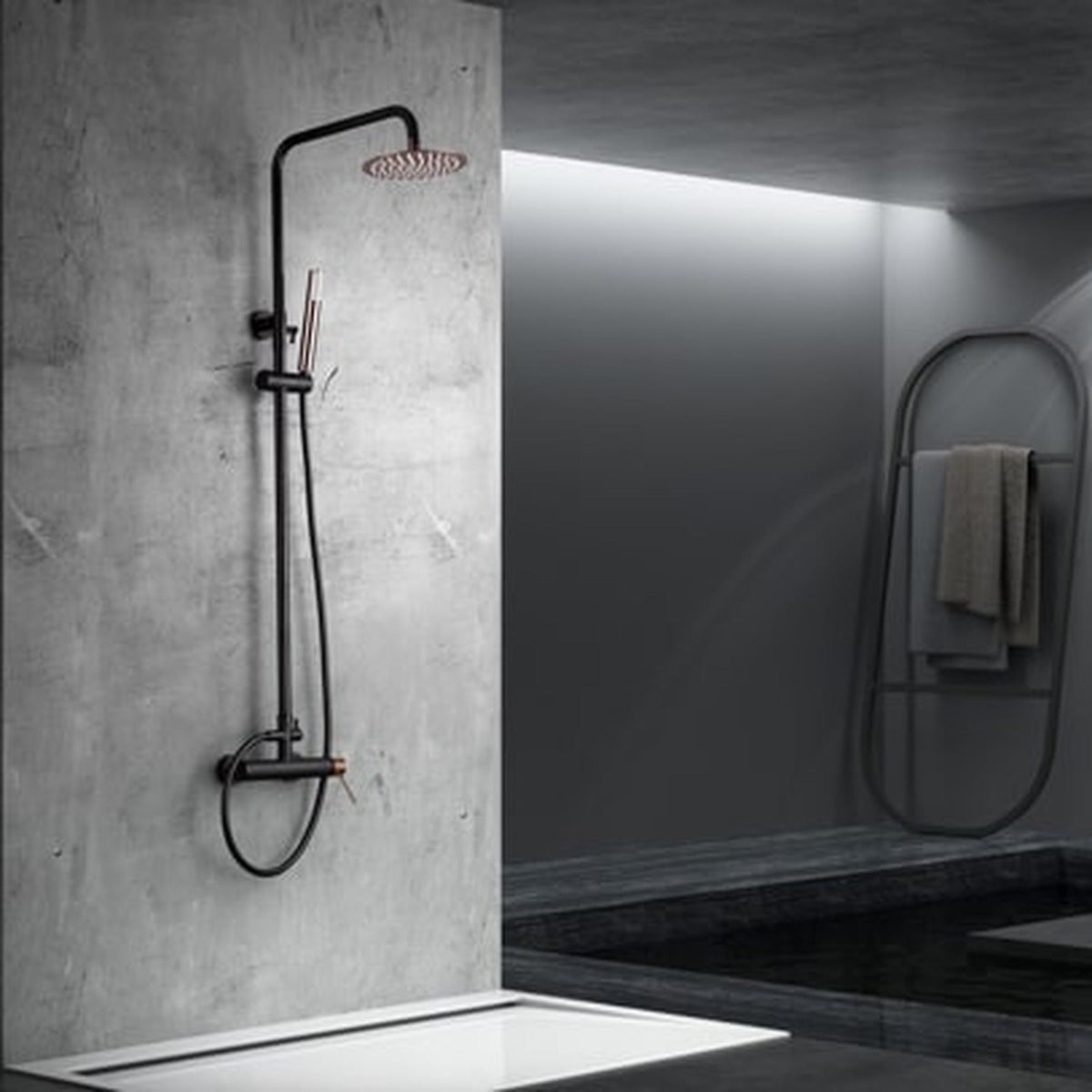 Conjunto de Ducha Monomando Milos Stick IMEX instalado en un baño