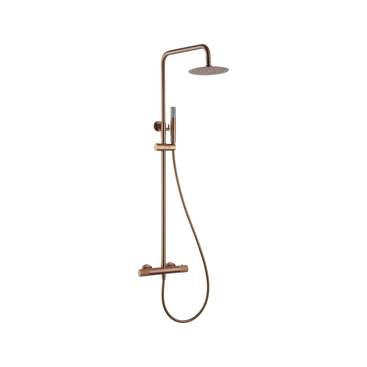 Conjunto de Ducha Termostático Line IMEX Oro Rosa Cepillado