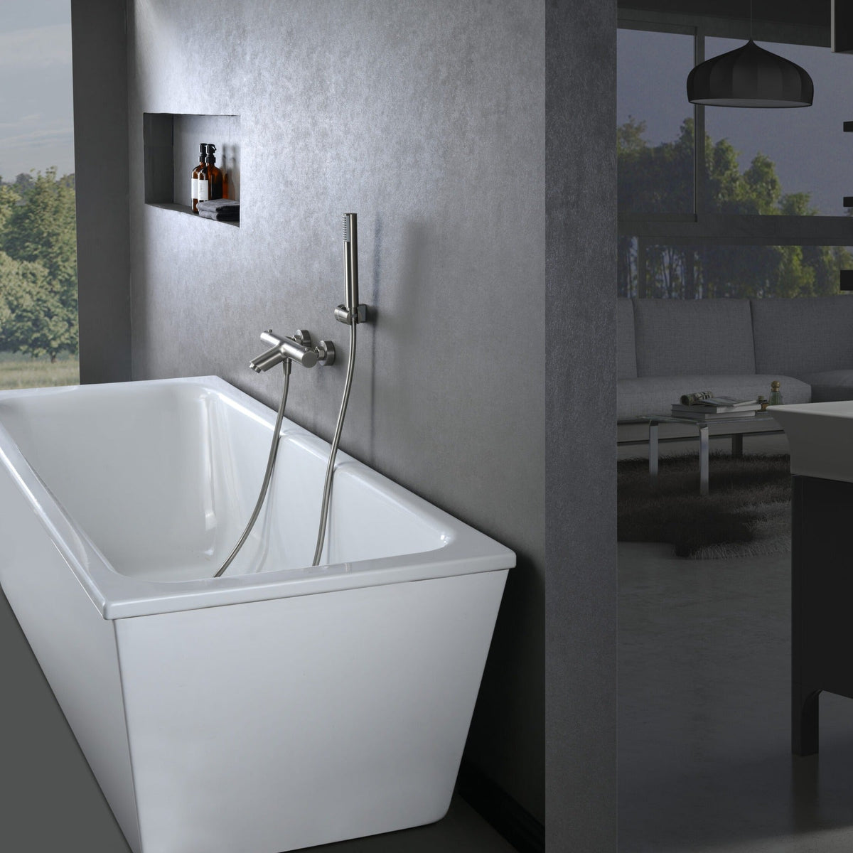 Kit Baño/ducha Termostático Monza IMEX instalado en un baño