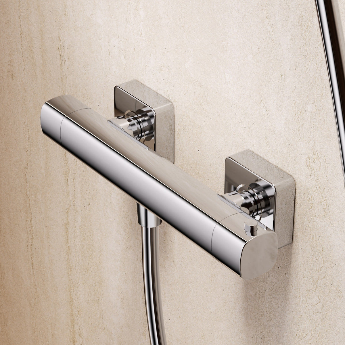 Kit de Ducha Termostático Toscana IMEX instalado en un baño