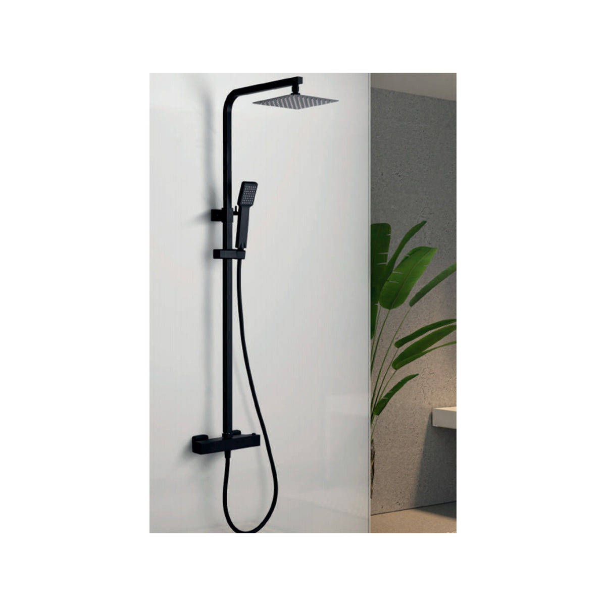 Conjunto de Ducha Termostática Vigo IMEX Negro Mate