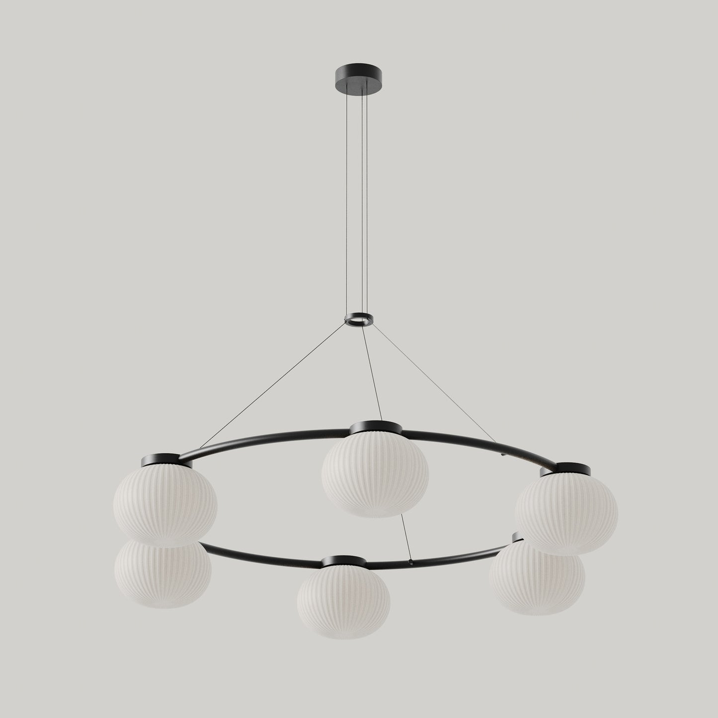Lámpara Colgante Aromas del Campo Irzo 6 Luces Vidrio Estriado G9 Ambiente - Aromas del Campo