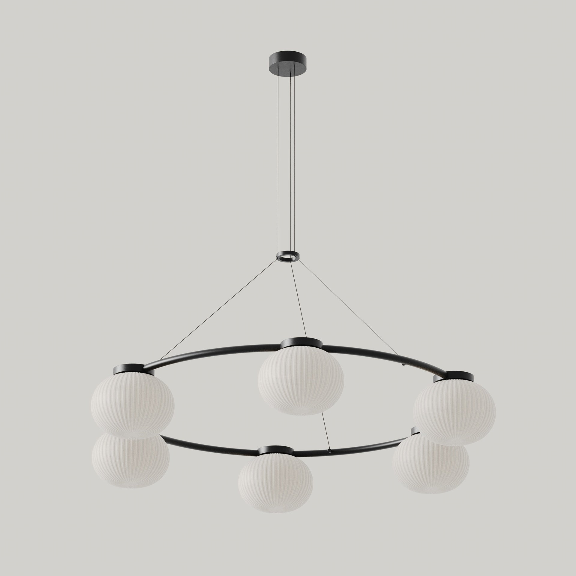 Lámpara Colgante Aromas del Campo Irzo 6 Luces Vidrio Estriado G9 Ambiente - Aromas del Campo