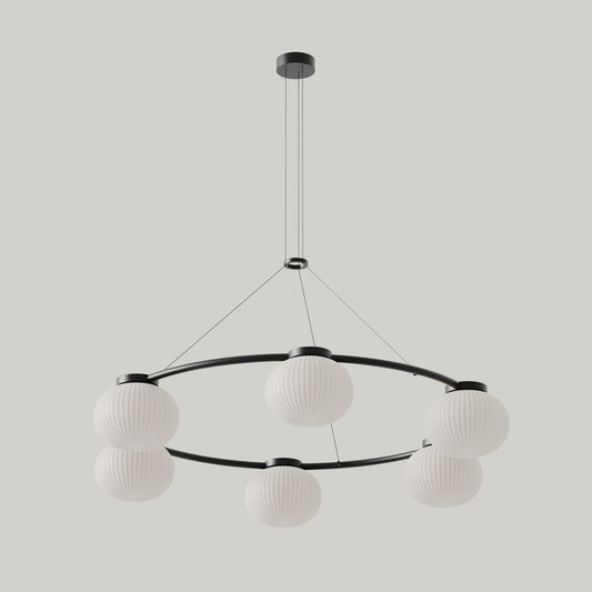 Lámpara Colgante Aromas del Campo Irzo 6 Luces Vidrio Estriado G9 Ambiente - Aromas del Campo