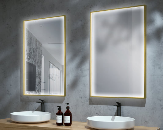Espejo Ability Ledimex con luz LED en un baño contemporáneo