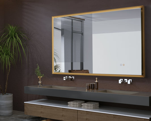 Espejo California Ledimex con luz LED en un baño contemporáneo