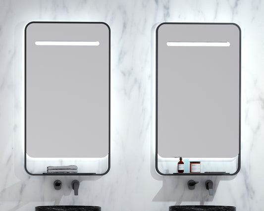 Espejo Concept Ledimex con luz LED en un baño contemporáneo