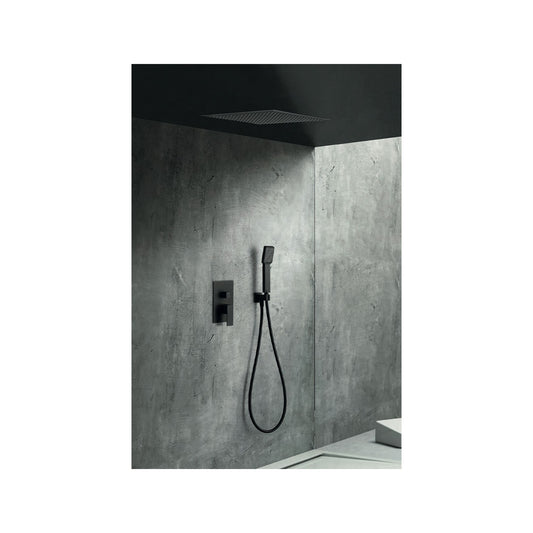 Conjunto de Ducha Monomando Empotrado Volga IMEX Negro Mate