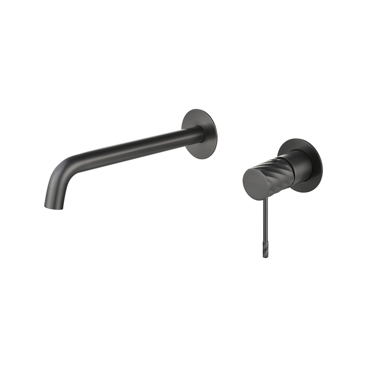 Monomando Empotrado de Lavabo Bless en Black Gun Metal instalado a pared