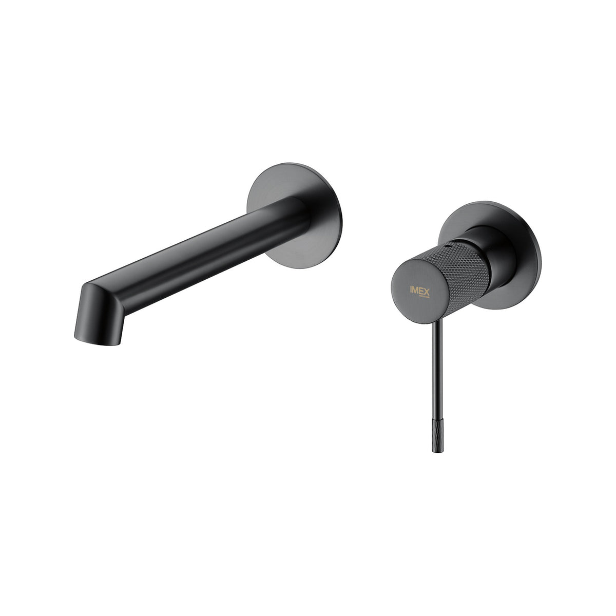 Monomando Empotrado de Lavabo Line en Black Gun Metal instalado a pared