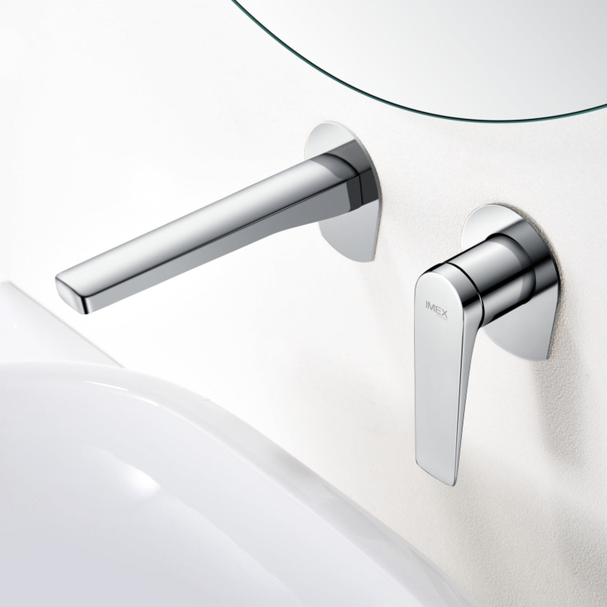 Monomando Empotrado de Lavabo Delos IMEX instalado en un baño
