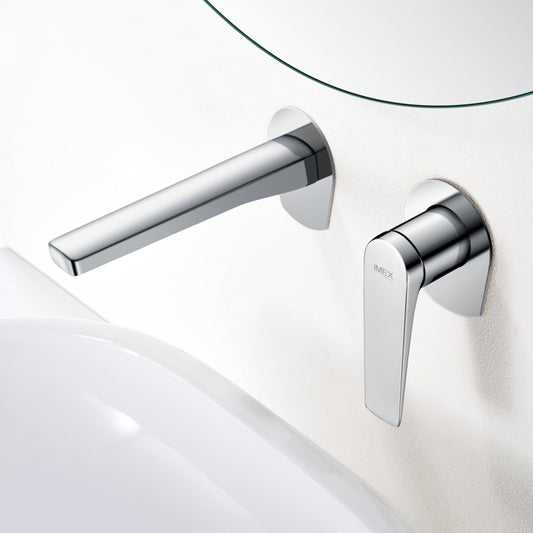 Monomando Empotrado de Lavabo Delos IMEX instalado en un baño