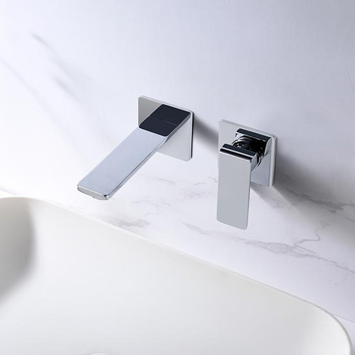 Monomando Empotrado de Lavabo Fiyi IMEX instalado en un baño