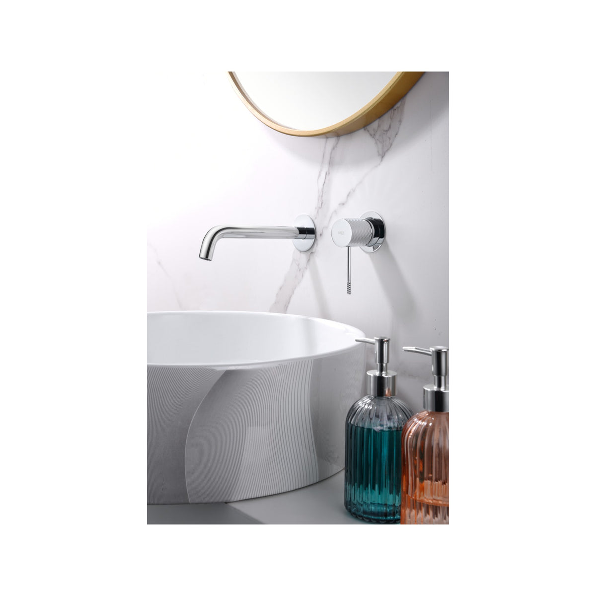 Monomando Empotrado de Lavabo Génova en Estándar instalado a pared
