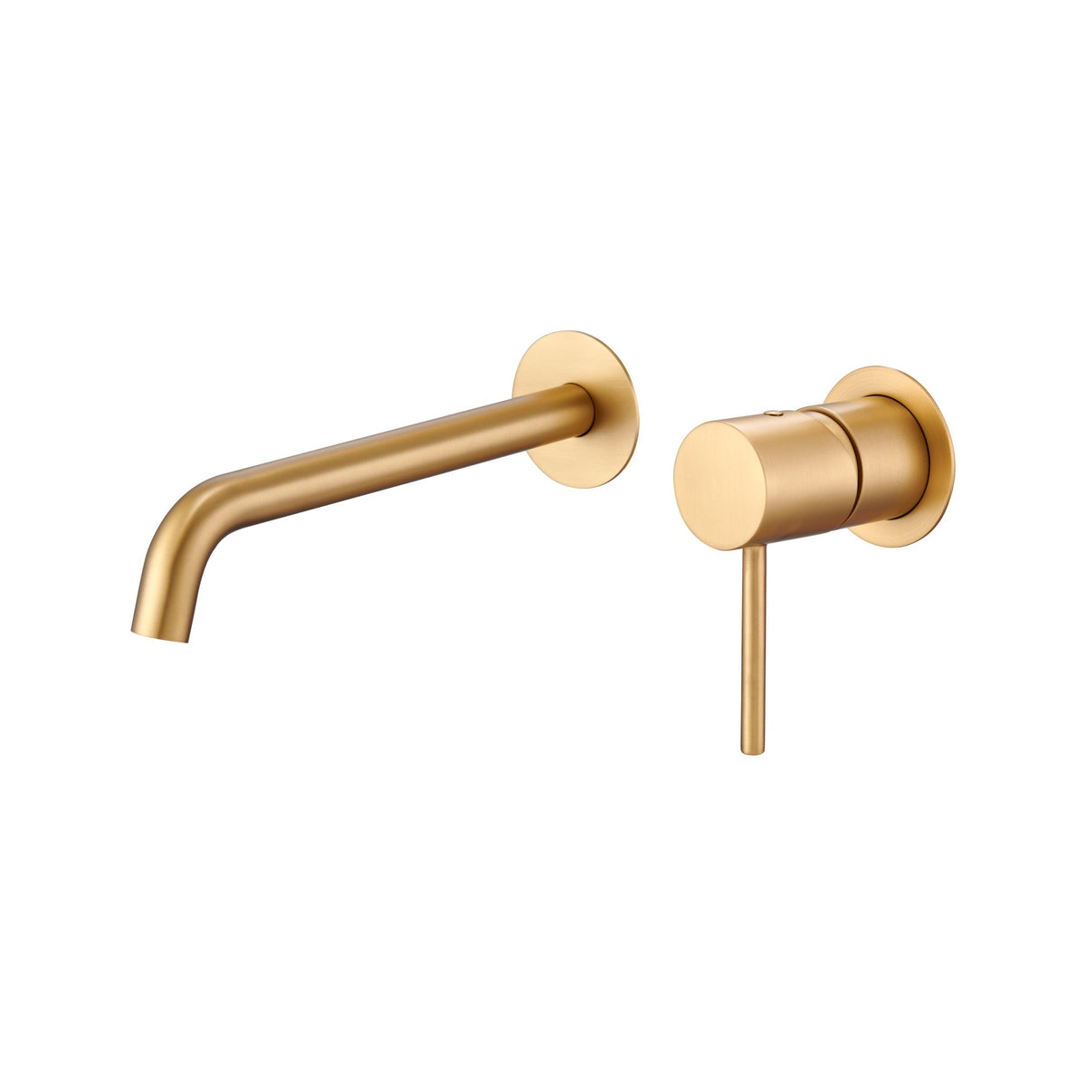 Monomando Empotrado de Lavabo Monza en Oro Cepillado instalado a pared