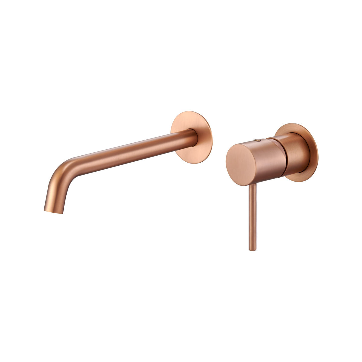 Monomando Empotrado de Lavabo Monza en Oro Rosa Cepillado instalado a pared