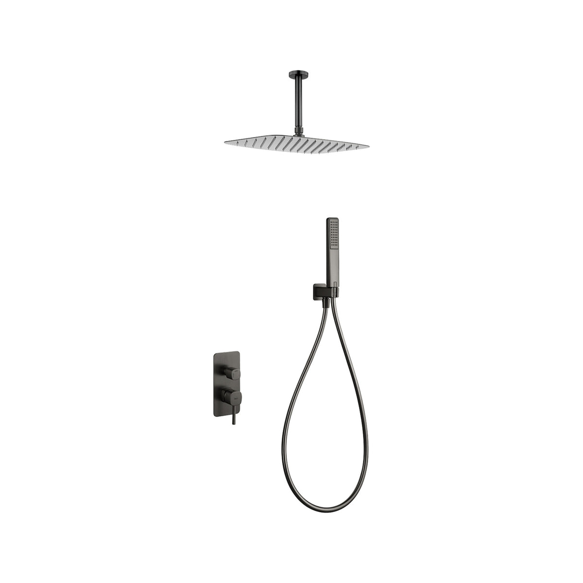 Conjunto de Ducha Monomando Empotrado Arezzo IMEX Black Gun Metal