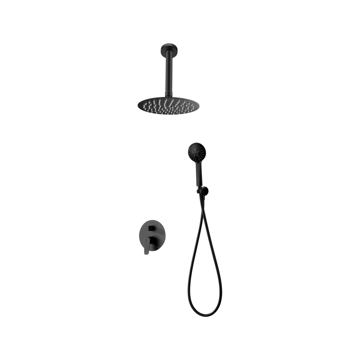 Conjunto de Ducha Monomando Empotrado Bruselas IMEX Negro Mate