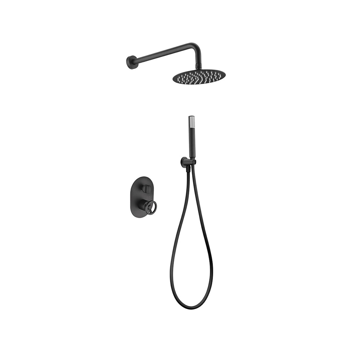 Conjunto de Ducha Monomando Empotrado Olimpo IMEX Negro Mate