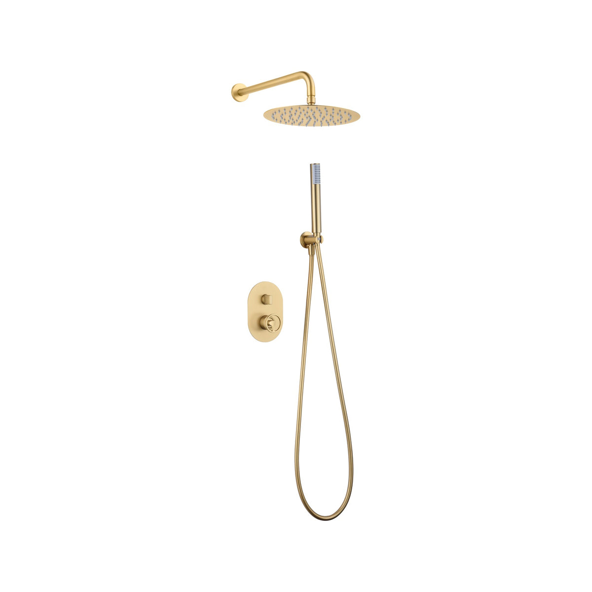 Conjunto de Ducha Monomando Empotrado Olimpo IMEX Oro Cepillado