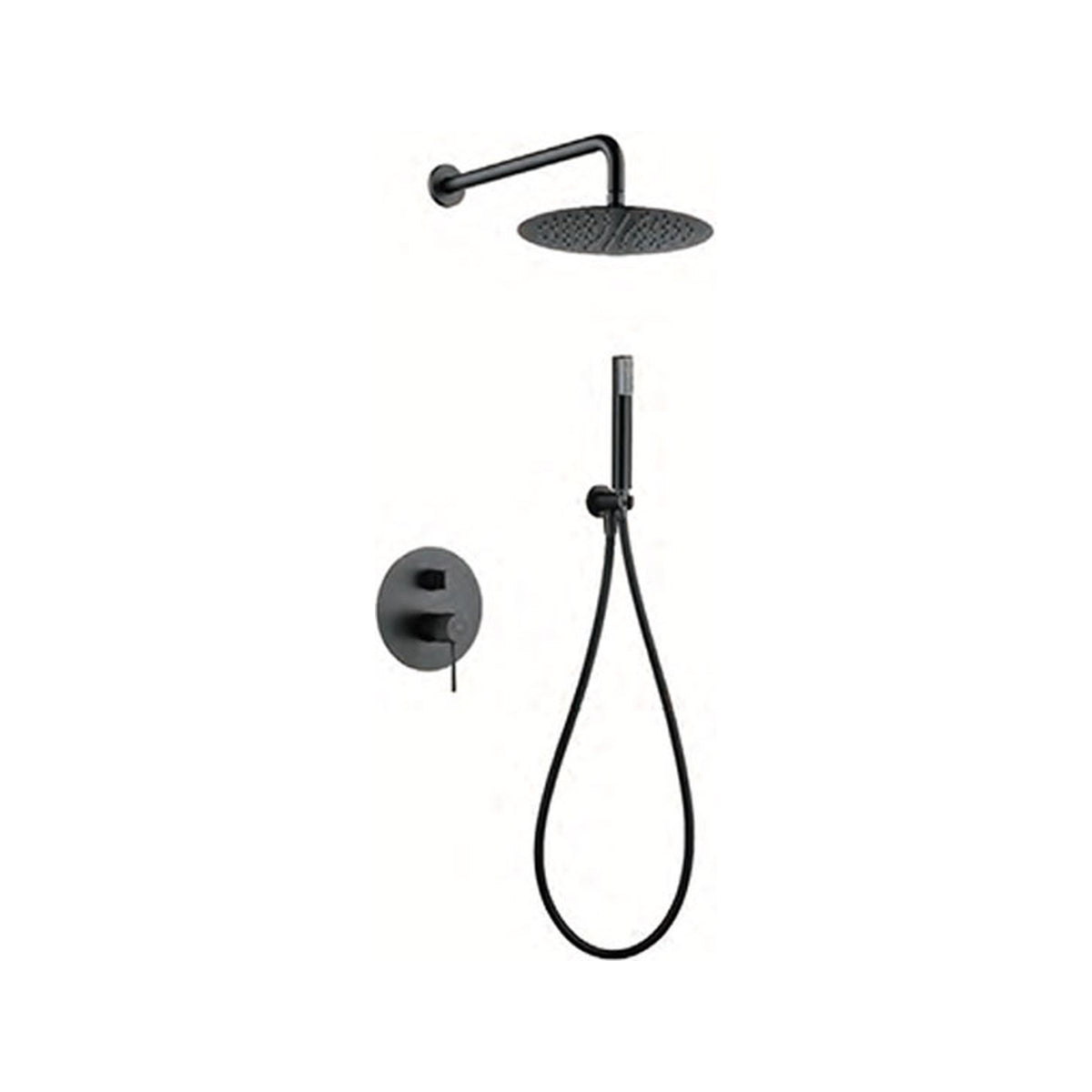 Conjunto de Ducha Monomando Empotrado Line IMEX Black Gun Metal
