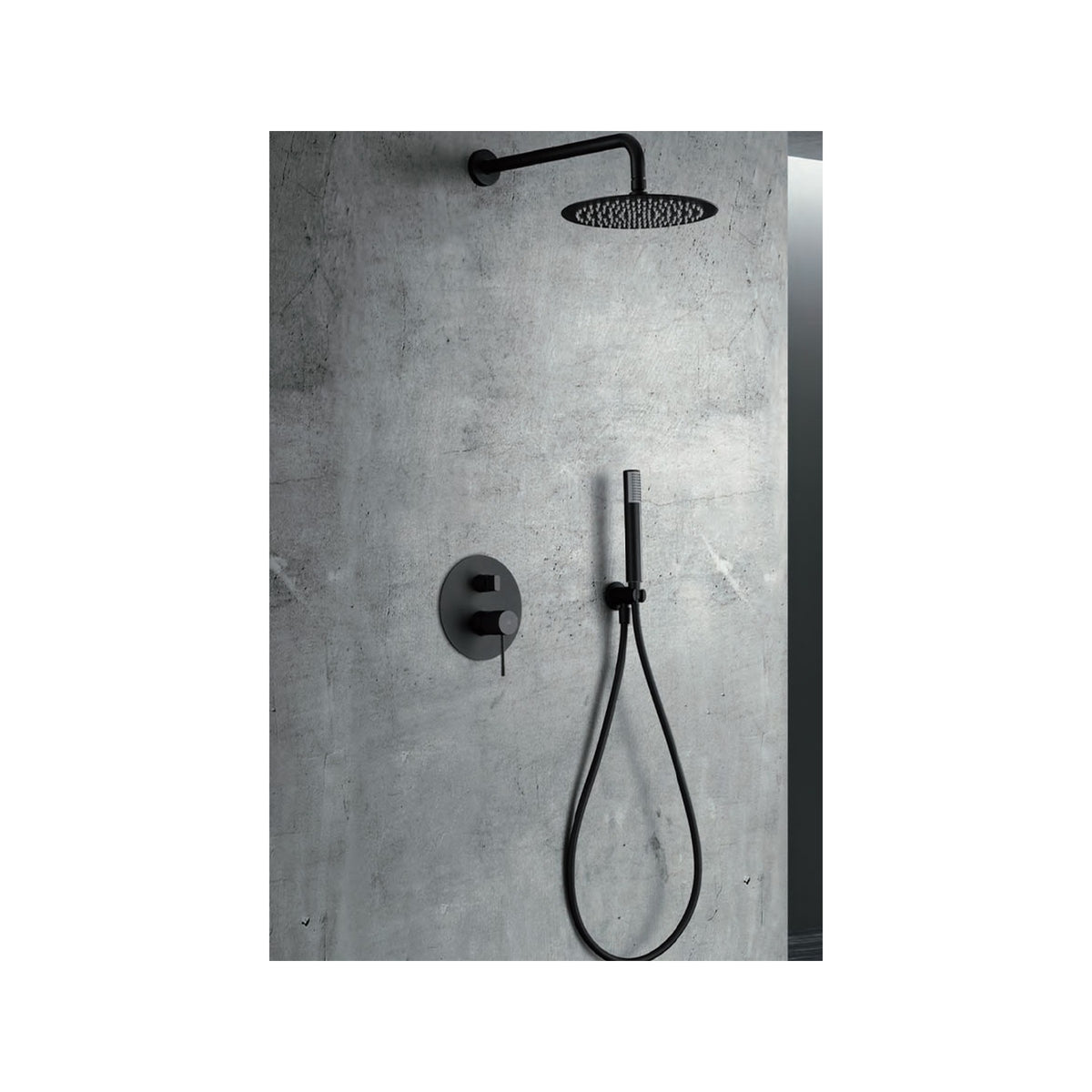 Conjunto de Ducha Monomando Empotrado Line IMEX Negro Mate