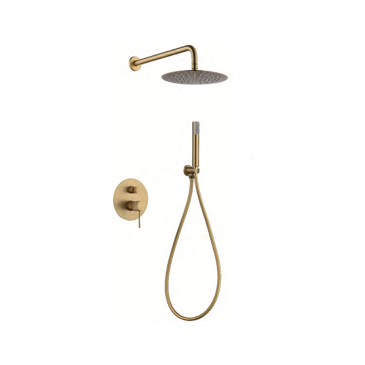 Conjunto de Ducha Monomando Empotrado Line IMEX Oro Cepillado
