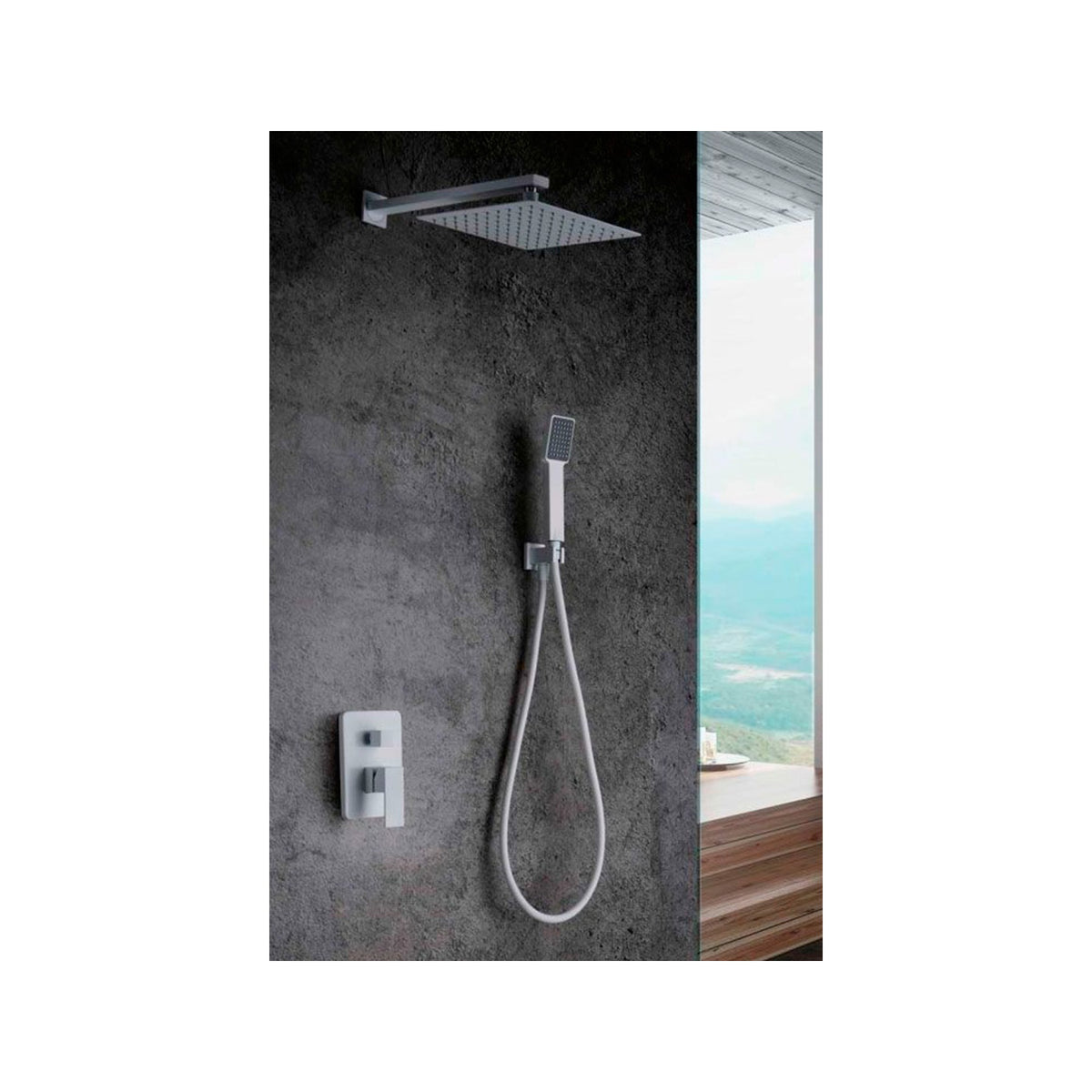 Conjunto de Ducha Monomando Empotrado Dublín IMEX Blanco Mate