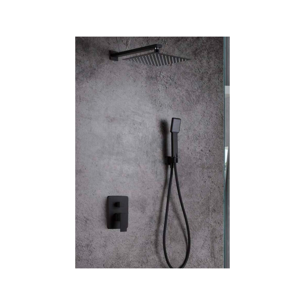 Conjunto de Ducha Monomando Empotrado Dublín IMEX Negro Mate