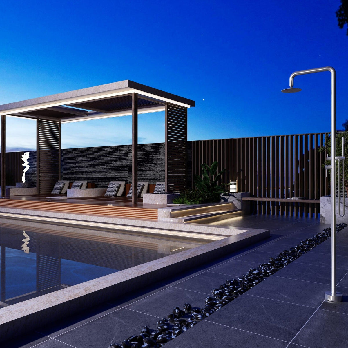 Grifo de Piscina Florida IMEX instalado en una piscina