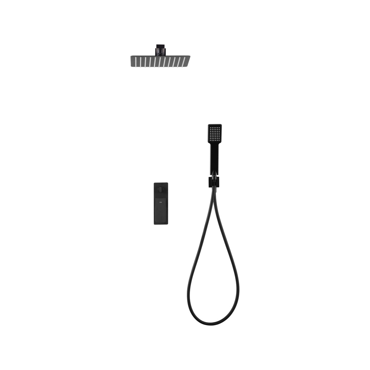 Conjunto de Ducha Monomando Empotrado Fiyi IMEX Negro Mate