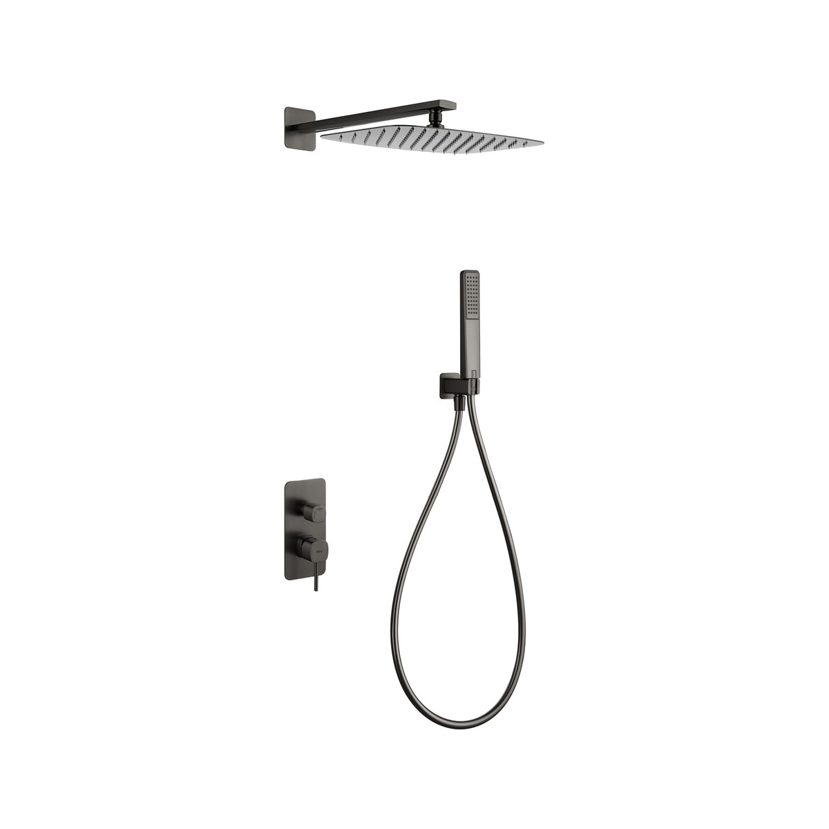 Conjunto de Ducha Monomando Empotrado Firenze IMEX Black Gun Metal