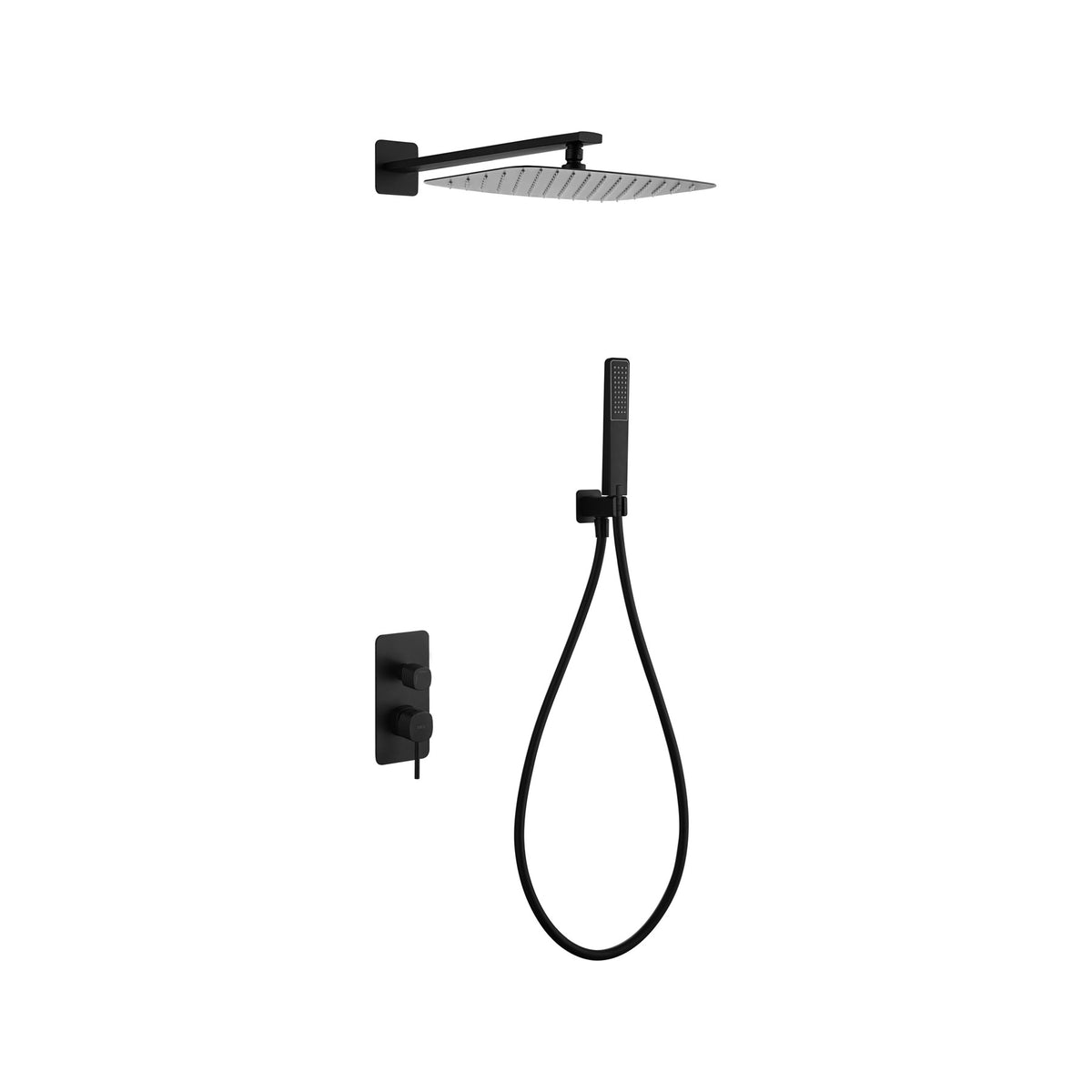 Conjunto de Ducha Monomando Empotrado Firenze IMEX Negro Mate