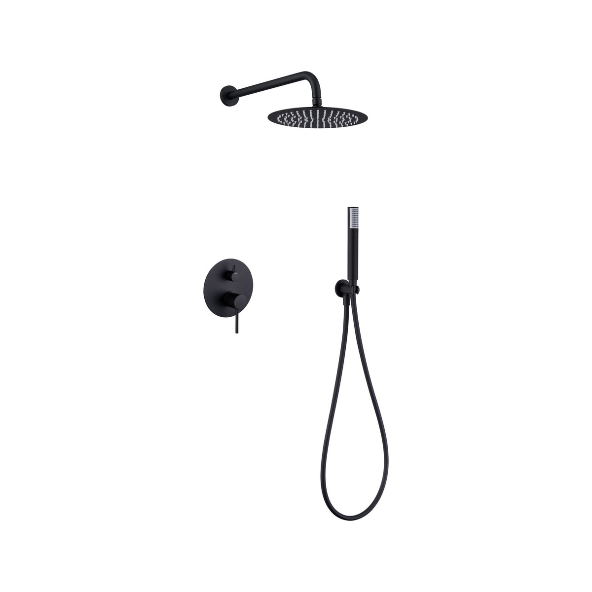 Conjunto de Ducha Monomando Empotrado Monza IMEX Negro Mate