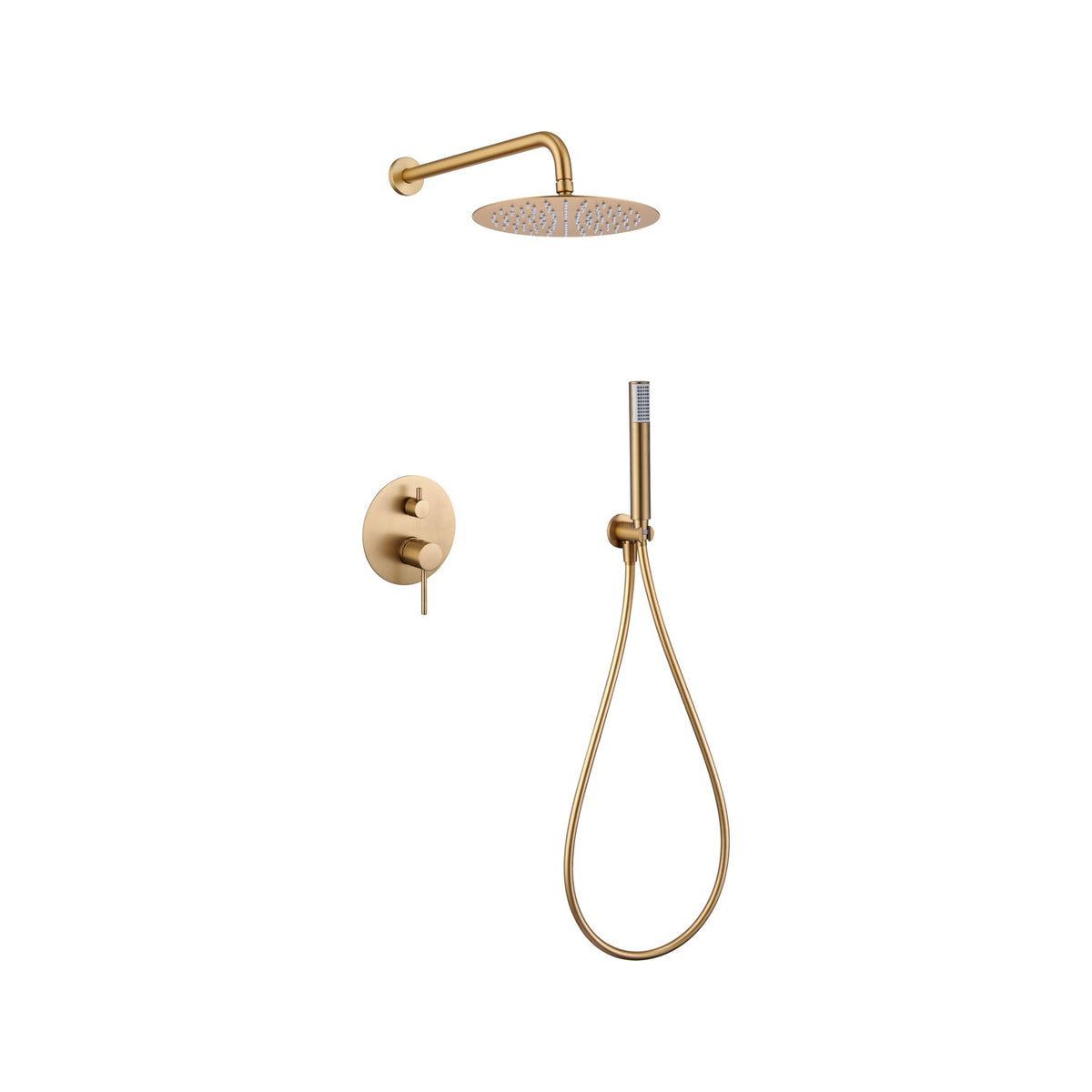 Conjunto de Ducha Monomando Empotrado Monza IMEX Oro Cepillado