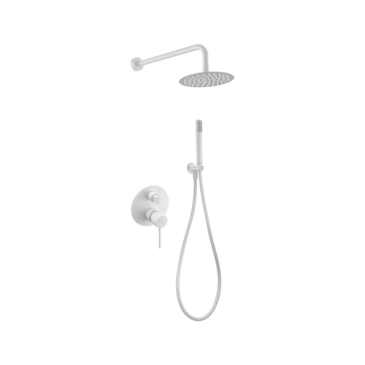 Conjunto de Ducha Monomando Empotrado Milos Stick IMEX Blanco Mate