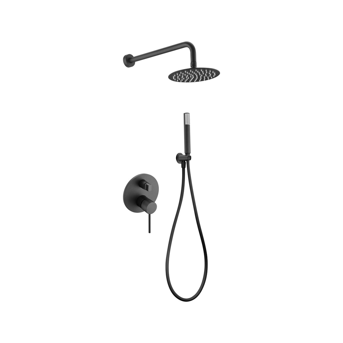 Conjunto de Ducha Monomando Empotrado Milos Stick IMEX Negro Mate