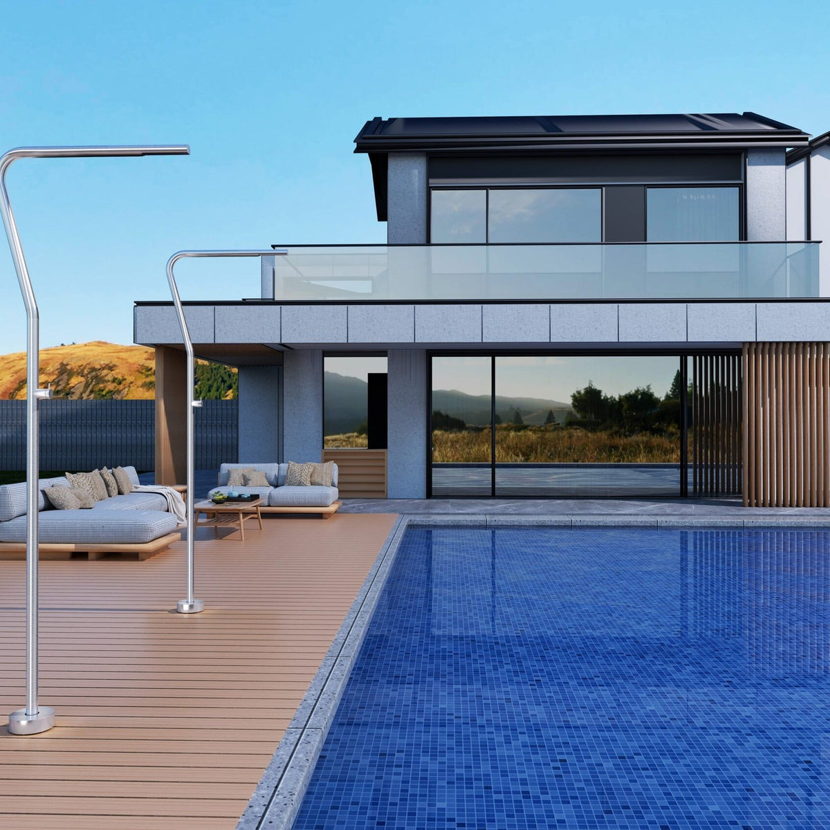 Grifo de Piscina Nevada IMEX instalado en una piscina