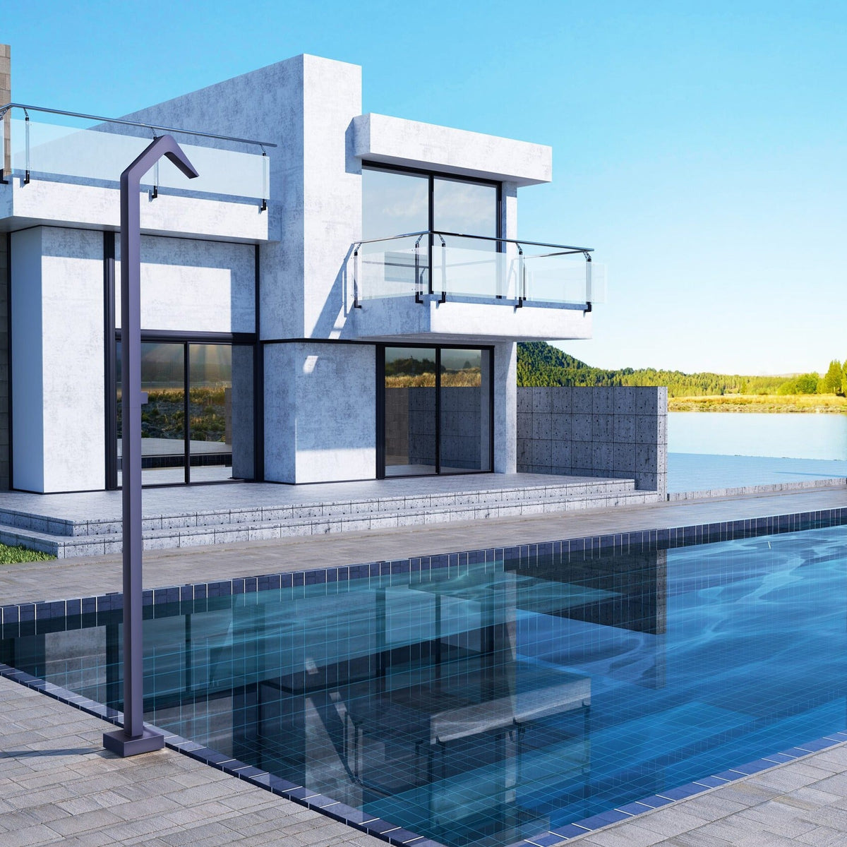 Grifo de Piscina Niágara IMEX instalado en una piscina