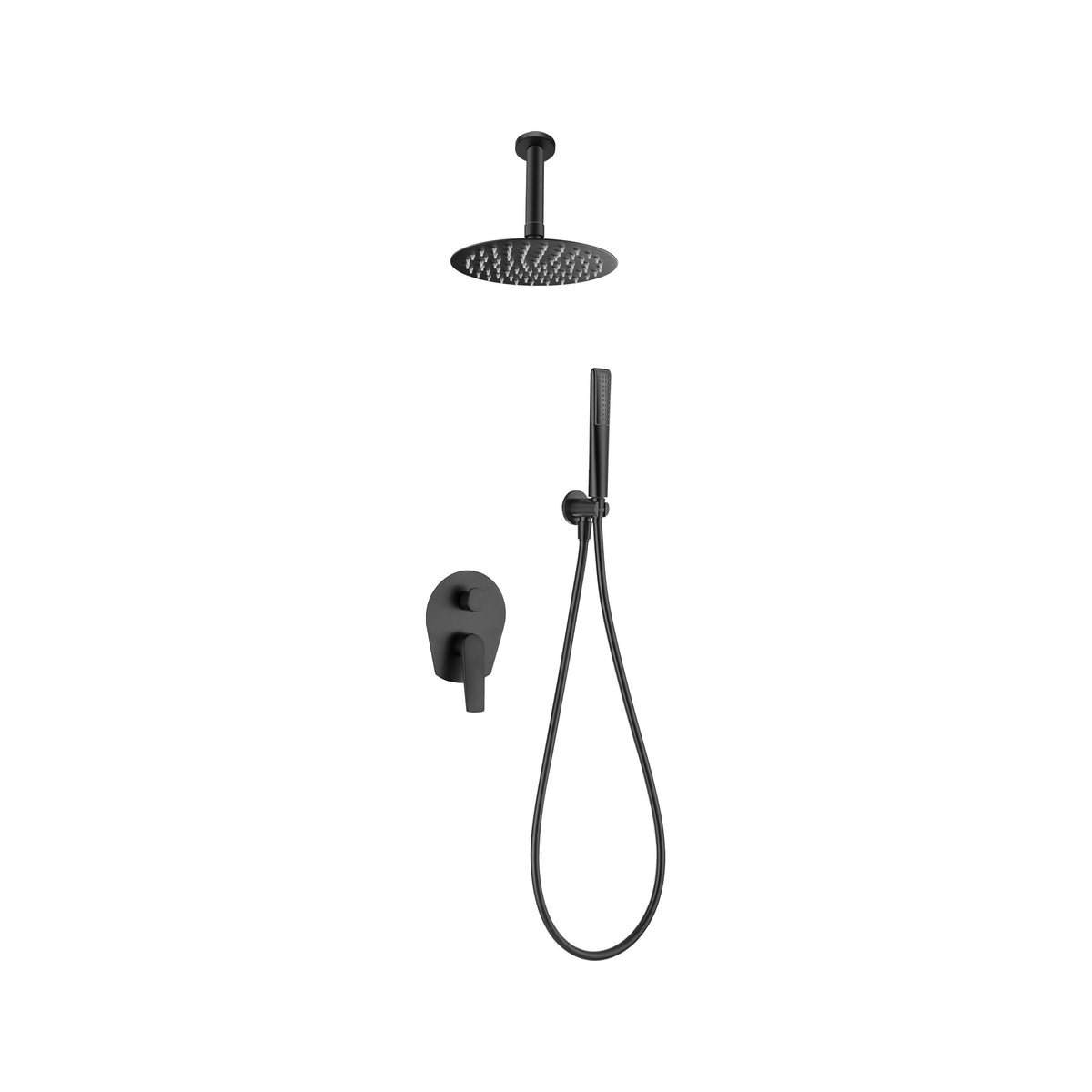 Conjunto de Ducha Monomando Empotrado Paros IMEX Negro Mate