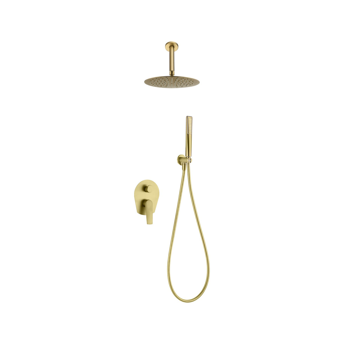 Conjunto de Ducha Monomando Empotrado Paros IMEX Oro Cepillado