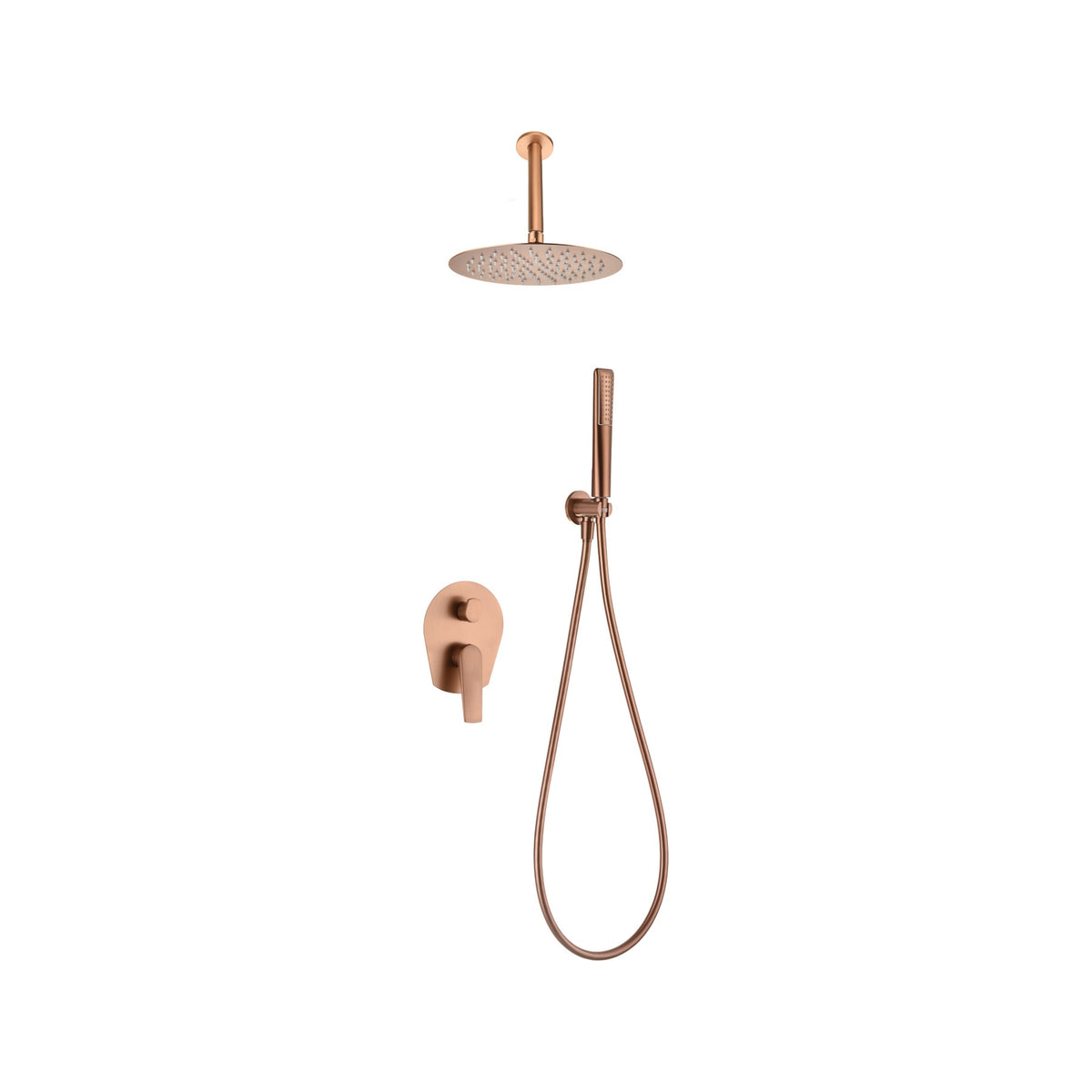 Conjunto de Ducha Monomando Empotrado Paros IMEX Oro Rosa Cepillado