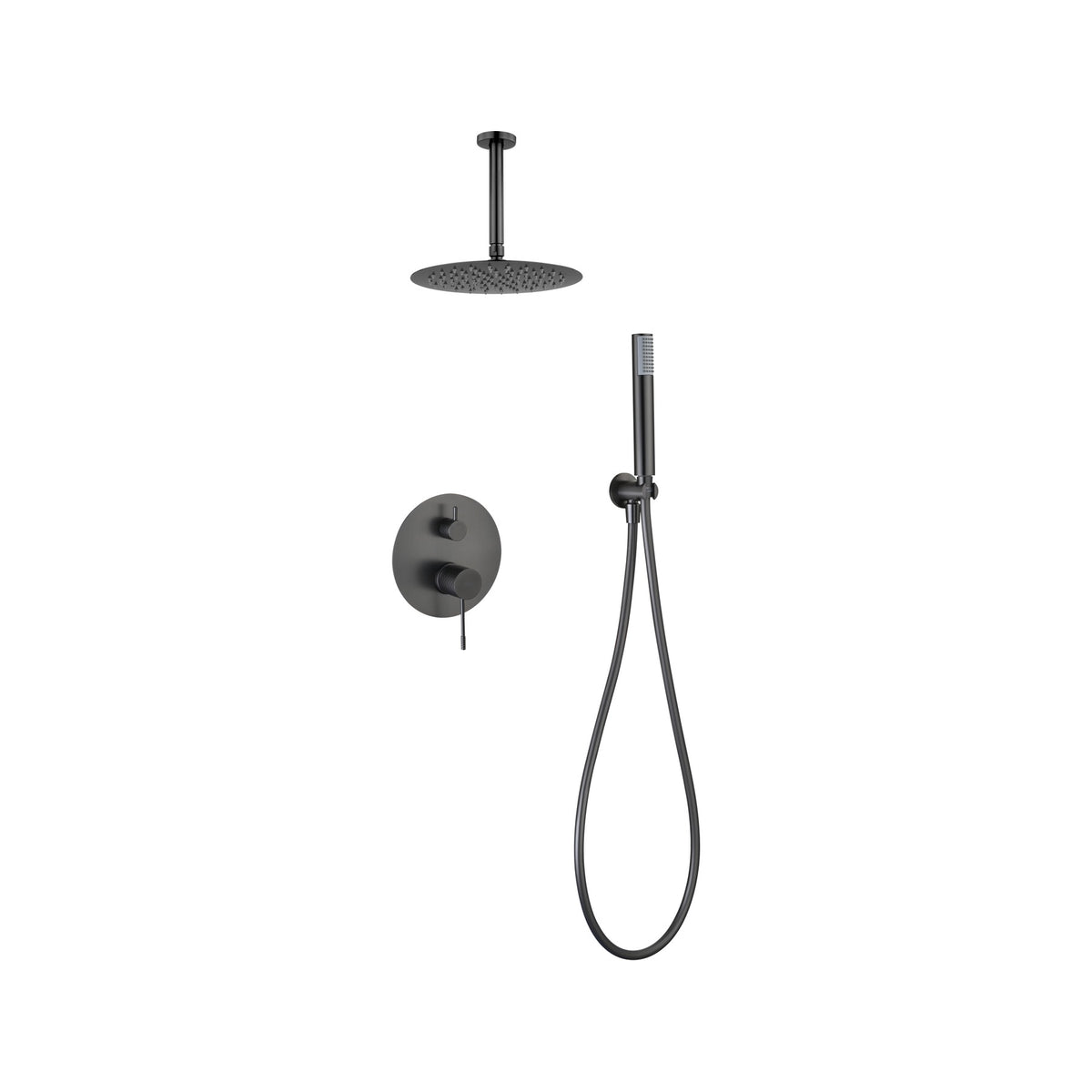 Conjunto de Ducha Monomando Empotrado Piamonte IMEX Black Gun Metal